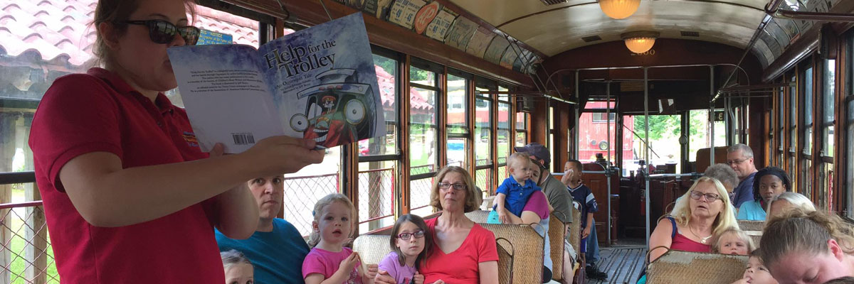 Storytime Trolley at the Conneticut Trolley Museum